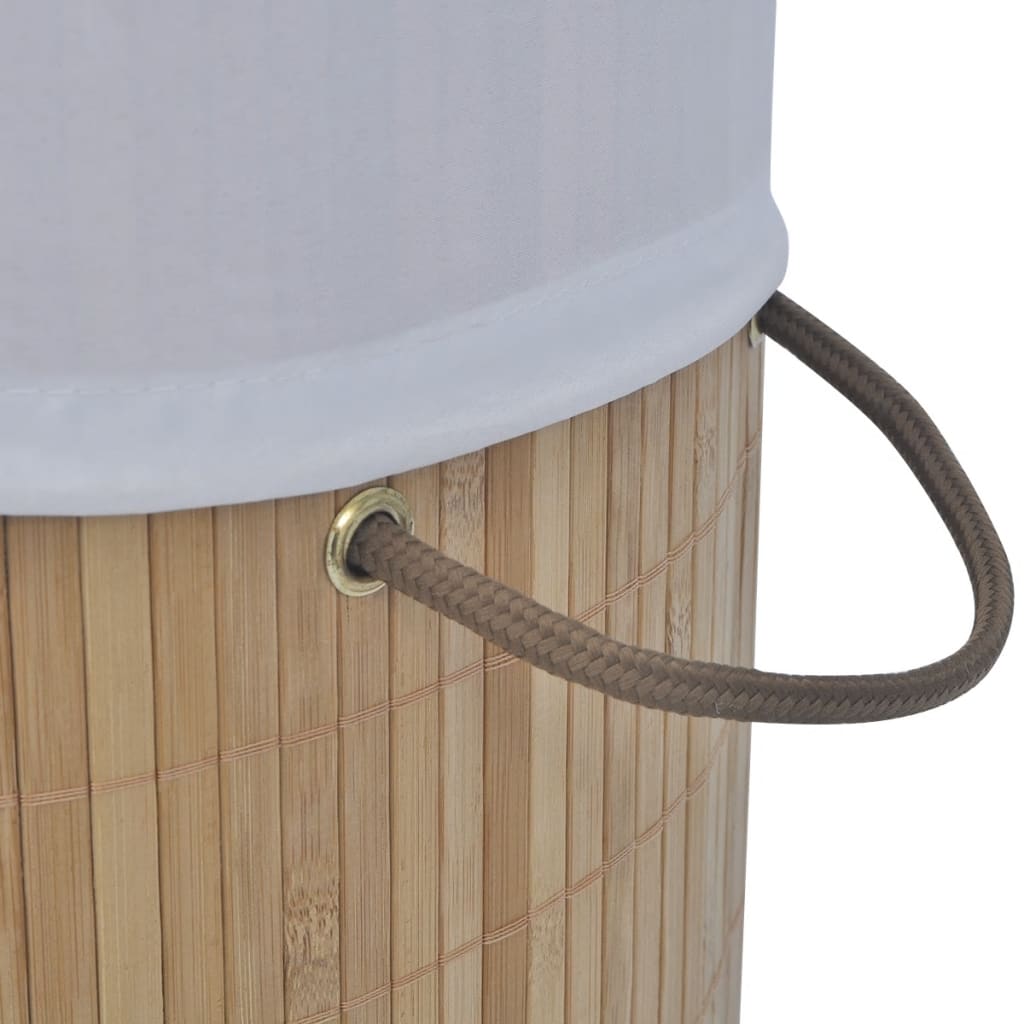 Cesto de ropa sucia Gama plegable con asas natural Ø35x60 cm
