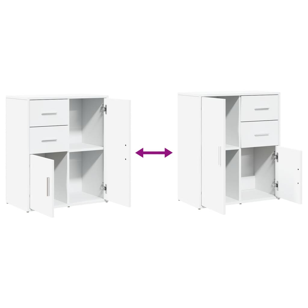 Aparador Miley 2 cajones + 2 armarios blanco 70x60x31 cm