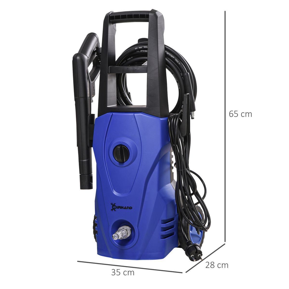 Hidrolimpiadora Durhand 1600W 432 l/h con cepillo azul 65x35x28 cm