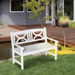 Banco de jardín Clara Outsunny 2 plazas blanco 89,5x123x61 cm