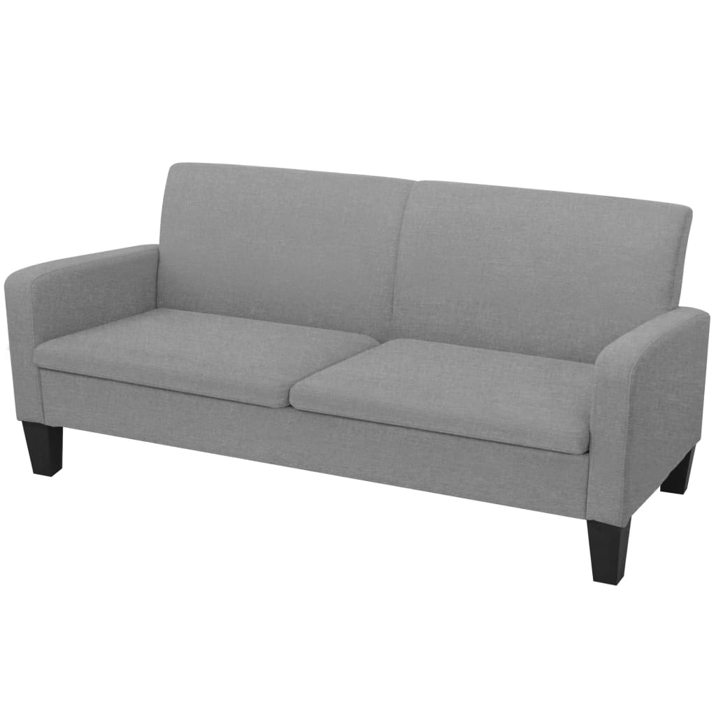 Sofá Anne 3 plazas tela gris 76x180x65 cm 2