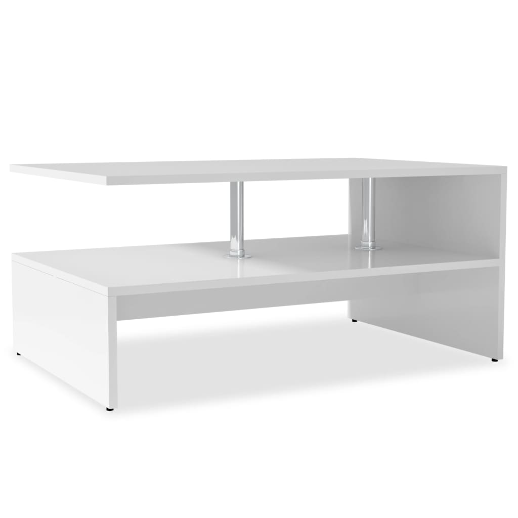 Mesa de centro Lisa estante inferior blanco 42x90x59 cm