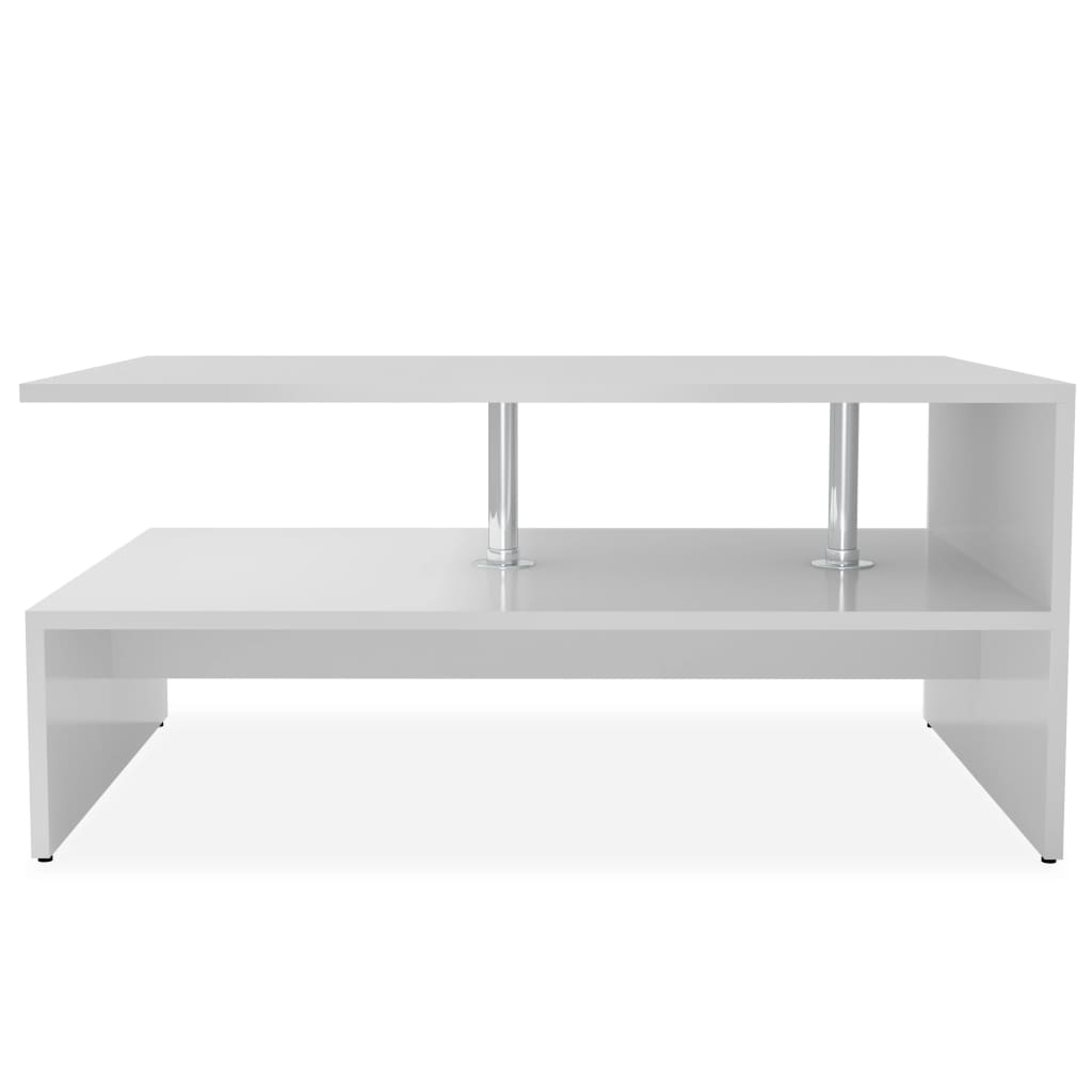 Mesa de centro Lisa estante inferior blanco 42x90x59 cm