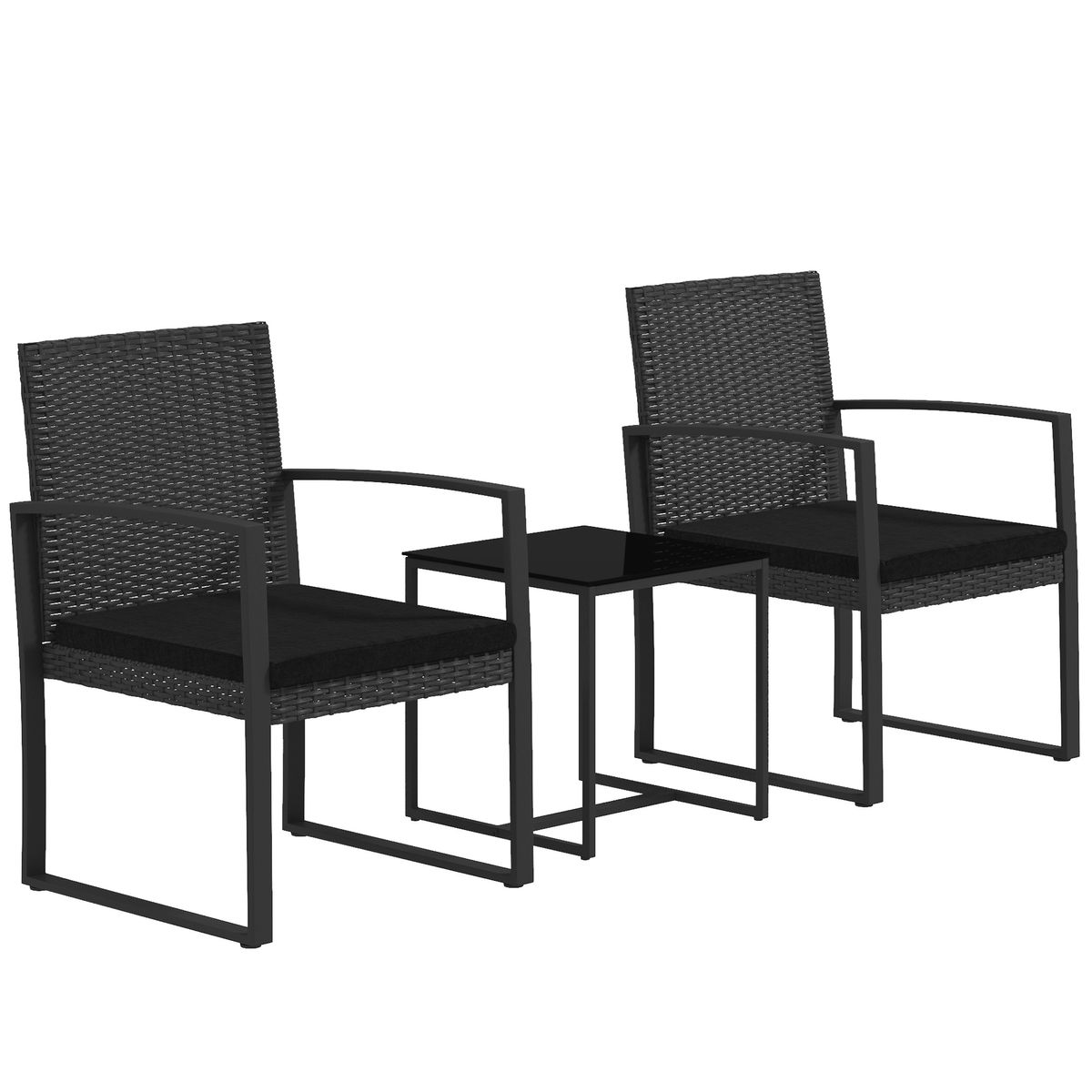 Conjunto de jardín Mole Outsunny 2 sillas + mesa negro