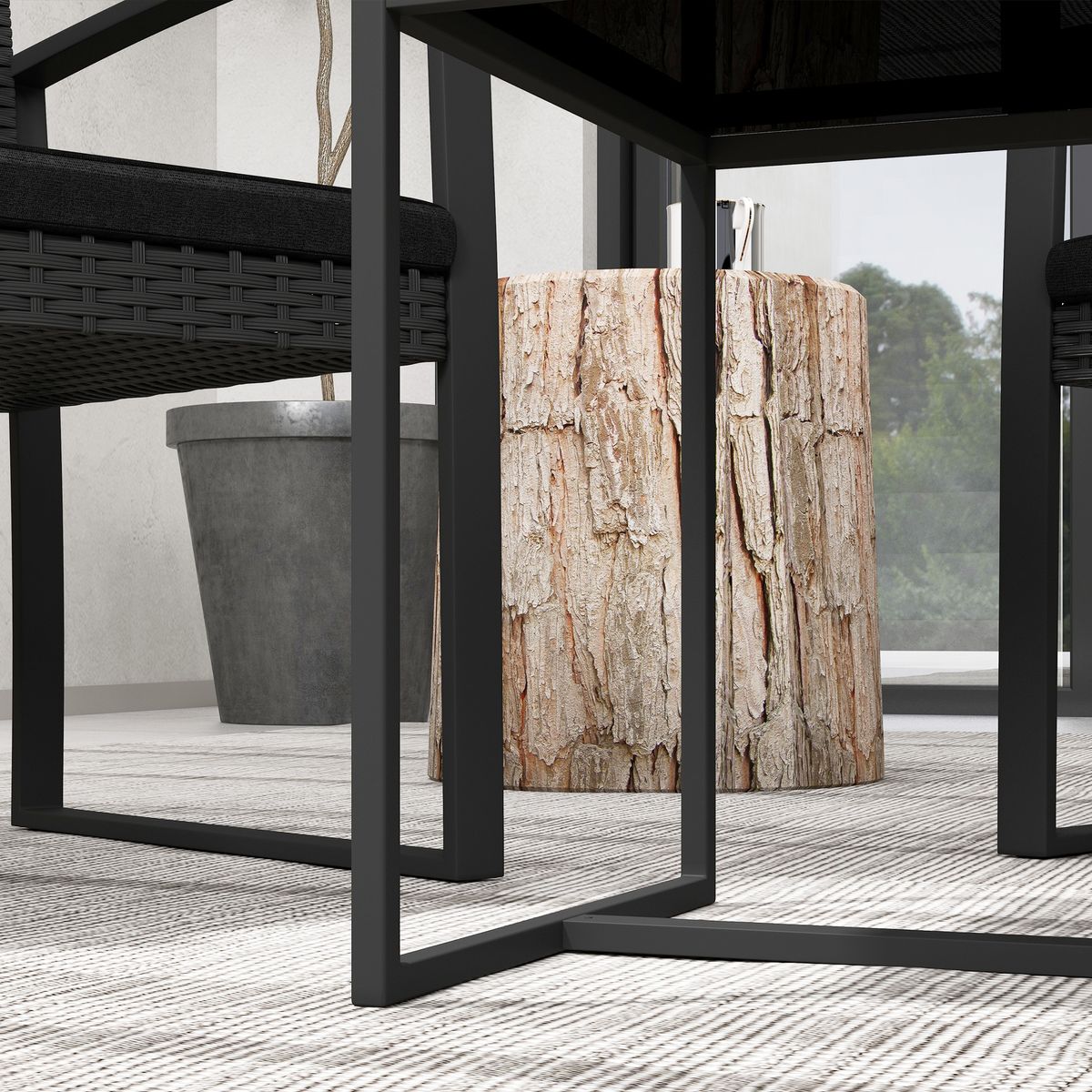 Conjunto de jardín Mole Outsunny 2 sillas + mesa negro