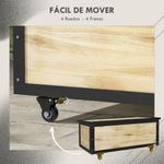Baúl Perla Outsunny 4 ruedas natural/negro 43x100x50 cm