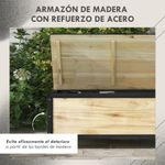 Baúl Perla Outsunny 4 ruedas natural/negro 43x100x50 cm