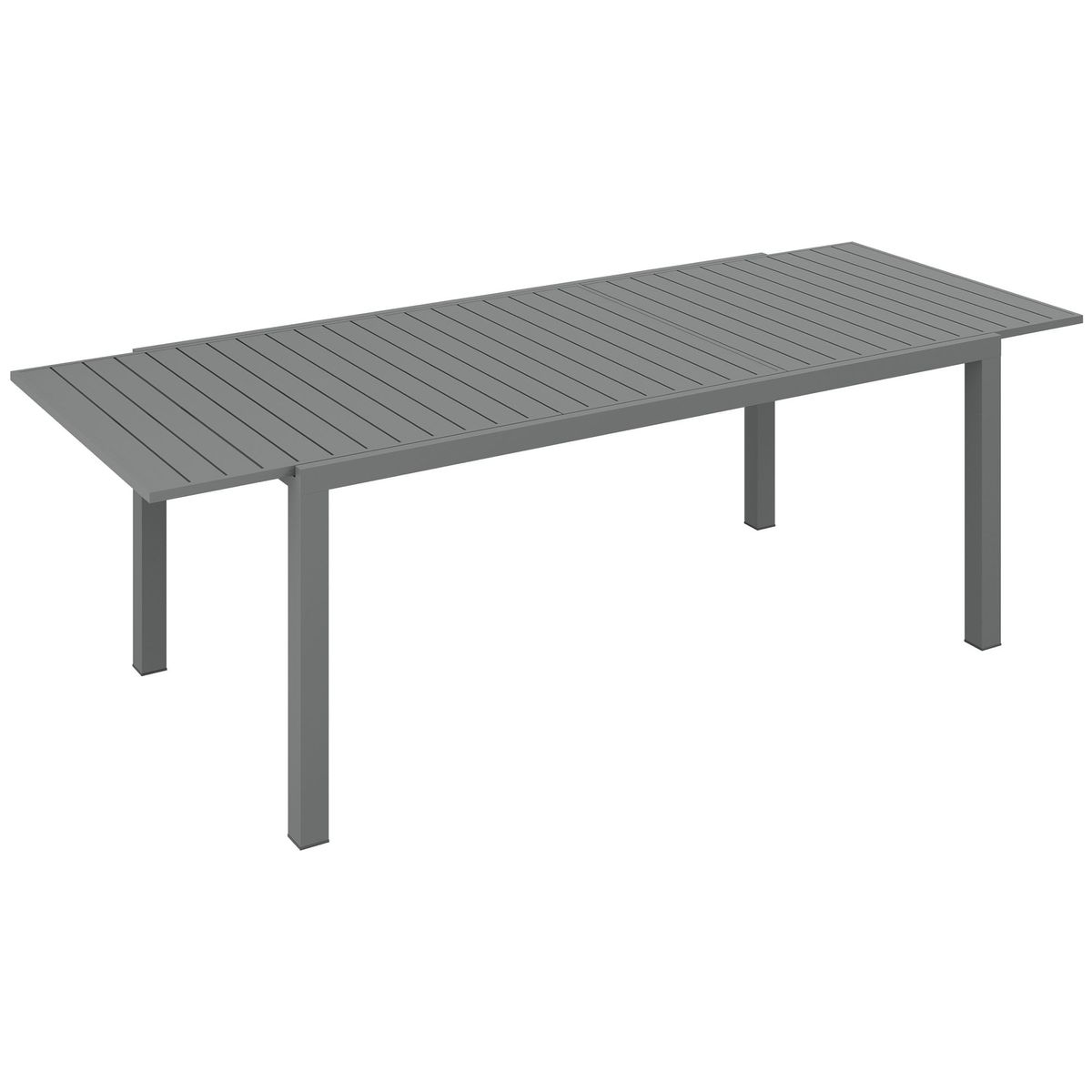 Mesa de exterior Outsunny extensible gris oscuro 73x180-240x94 cm