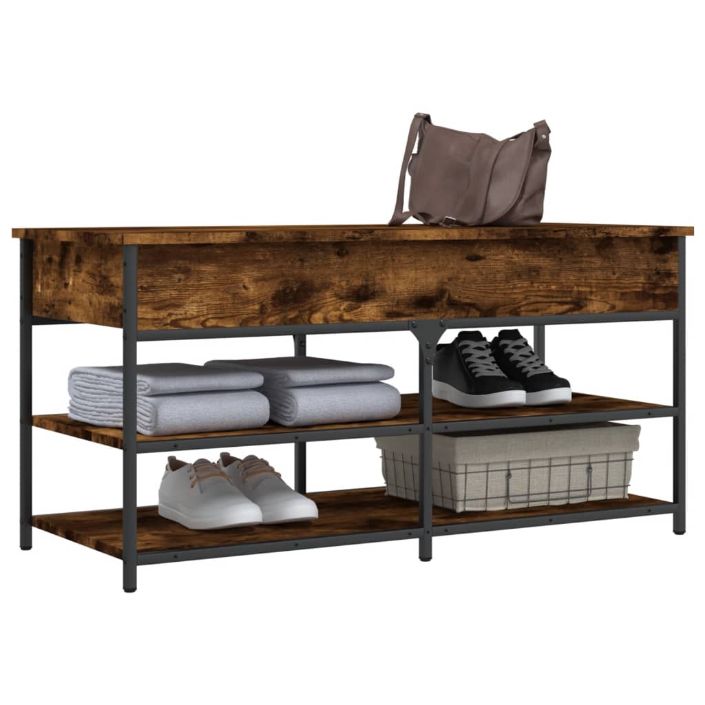 Banco zapatero Urma 2 estantes roble 50x100x42,5 cm