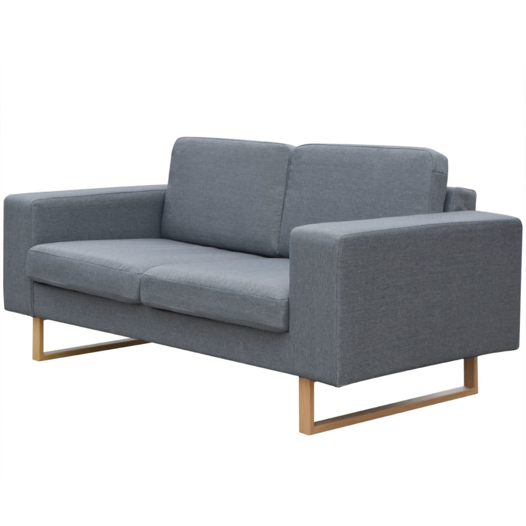 Sofá Pamela 2 plazas tela gris 76x156x82 cm 2