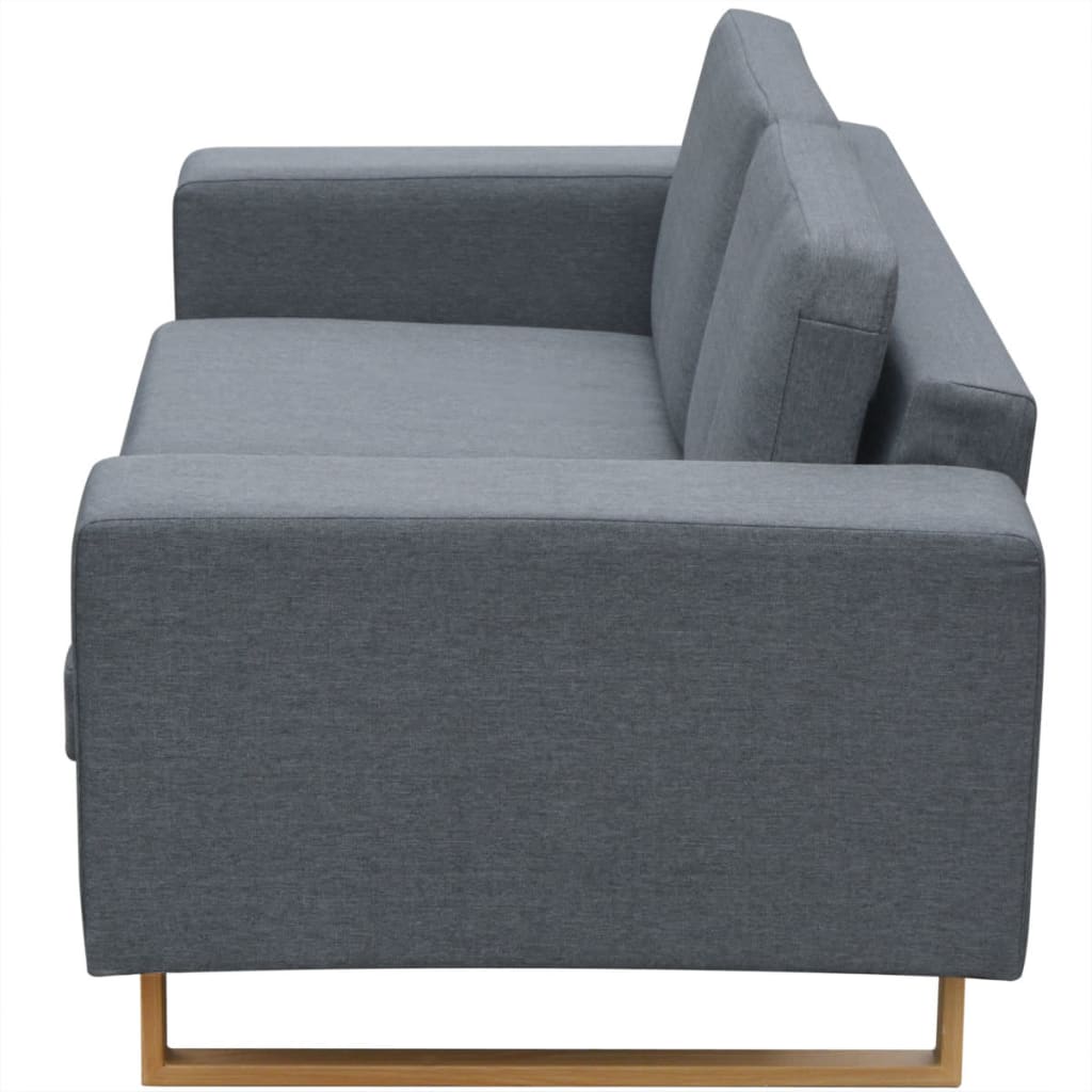 Sofá Pamela 2 plazas tela gris 76x156x82 cm 3