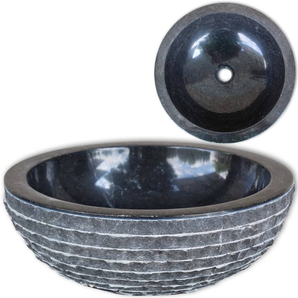 Lavabo Neptuno mármol negro Ø40x15 cm