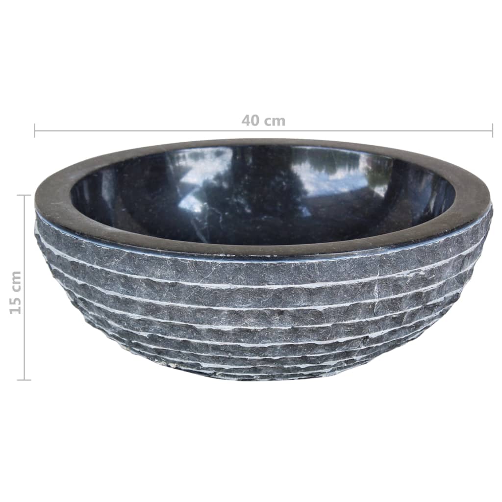 Lavabo Neptuno mármol negro Ø40x15 cm