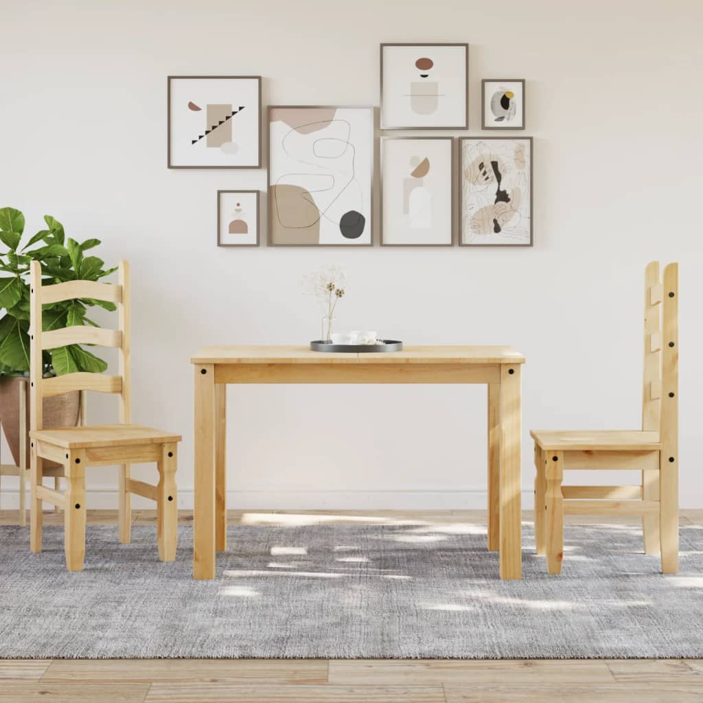Pack de 2 sillas de comedor Corona madera de pino natural 107x42x47 cm