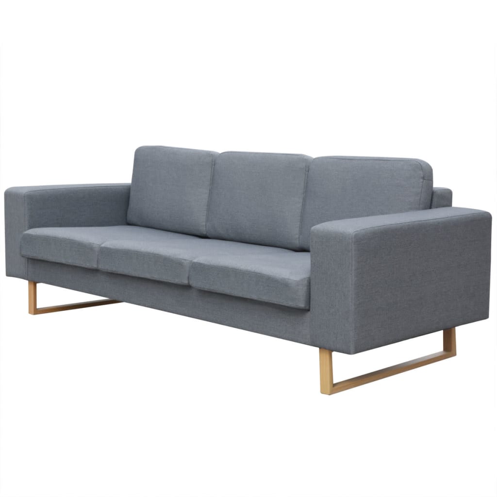 Sofá Pamela 3 plazas tela gris 76x200x82 cm 2