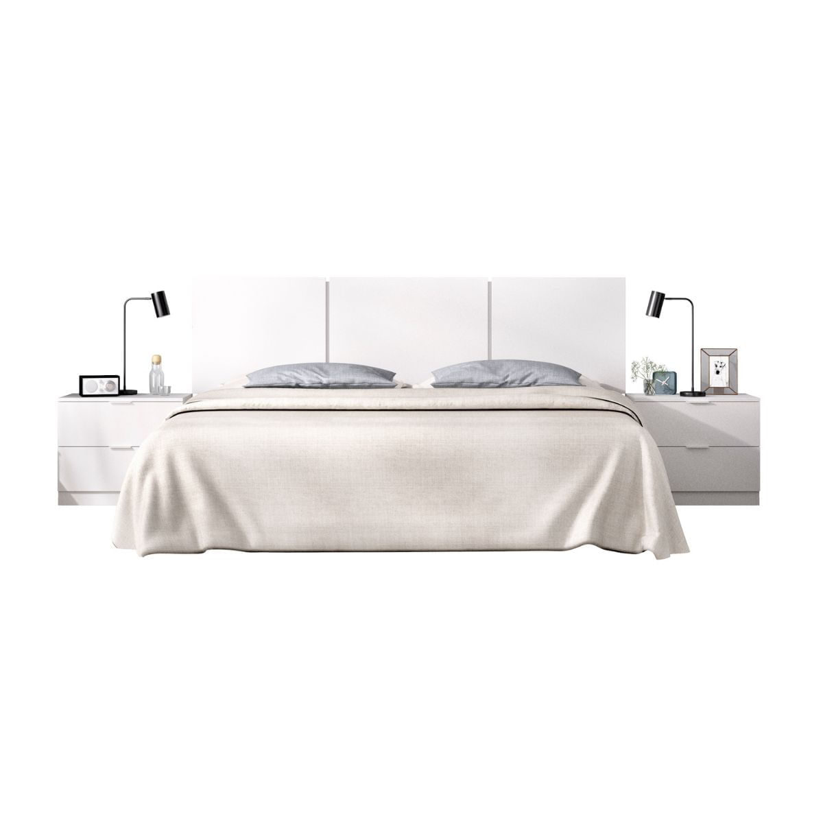 Conjunto-de-dormitorio-Havana-Pack-4-cabecero---2-mesitas---comoda---armario-blanco-