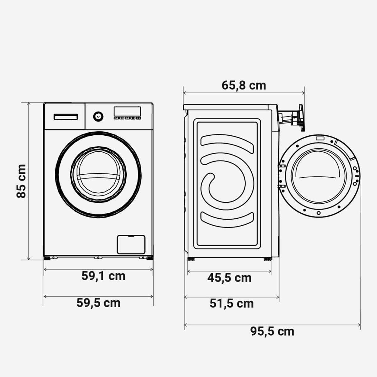 Lavadora Lanzarote 7009W Universal Blue 9kg 1400 rpm 16 programas A blanco 85 cm medidas