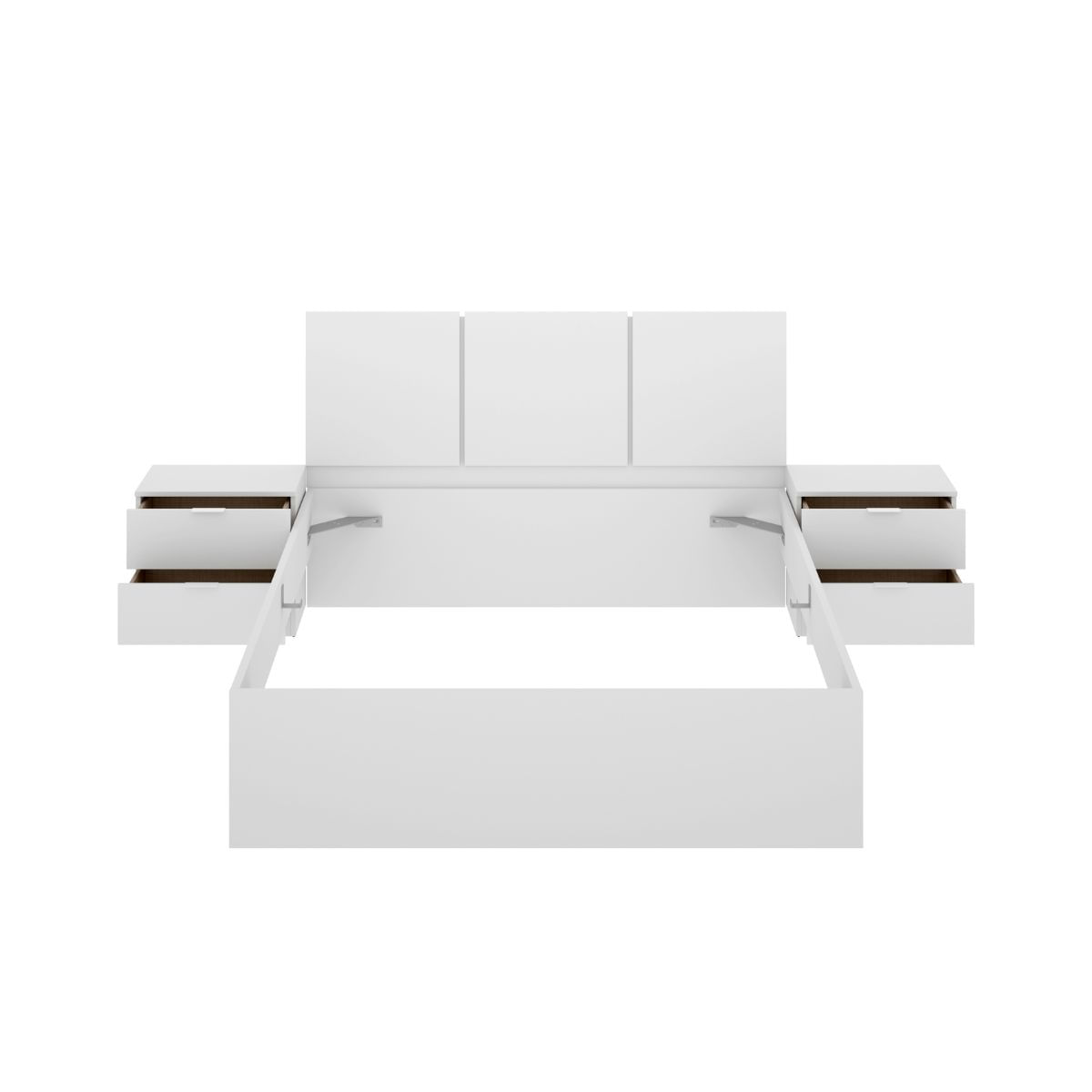 Conjunto-de-dormitorio-Pack-Havana-5-cabecero---2-mesitas---aro---comoda-blanco-frontal