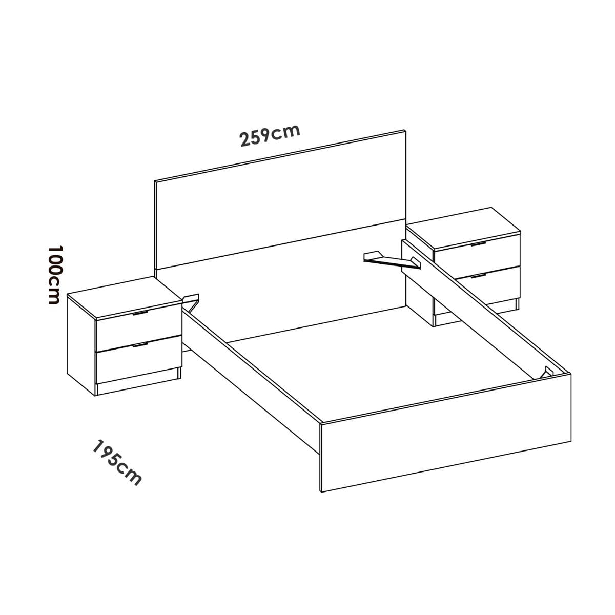 Conjunto-de-dormitorio-Lago-cama---2-mesitas-blanco-100x259x195-cm-medidas