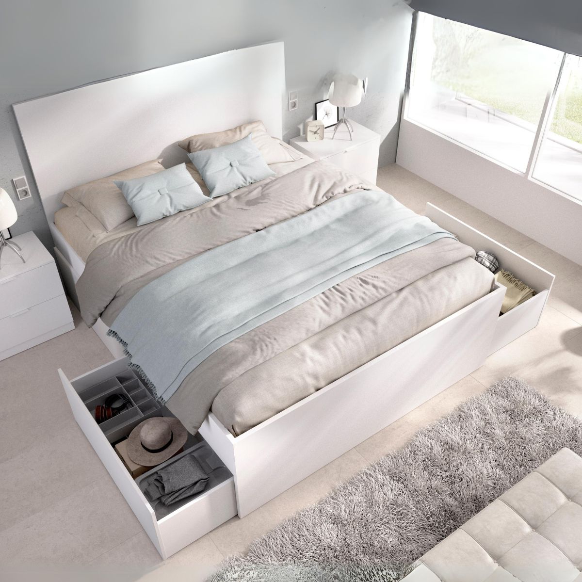 Cama-Lago-cabecero---4-cajones-blanco-100x1485x1955-cm-animada