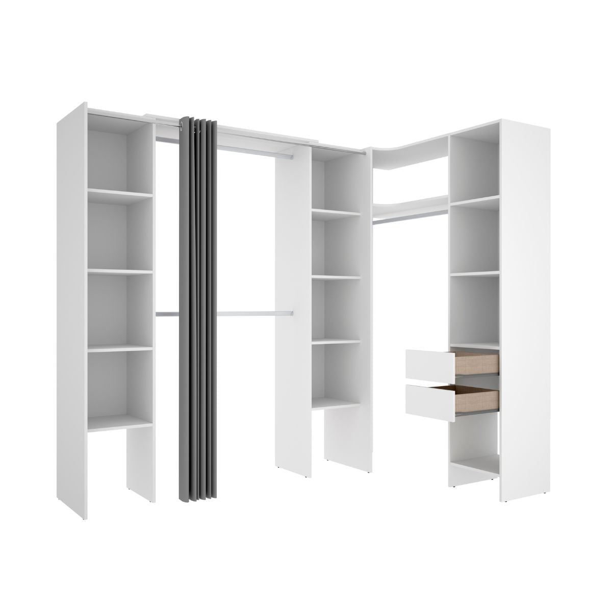 Armario-vestidor-Suit-reversible-2-cajones---3-barras---3-columnas-blanco-205x164-234x141-cm