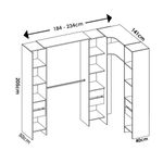 Armario-vestidor-Suit-reversible-6-cajones---3-barras---3-columnas-blanco-205x164-234x141-cm-medidas