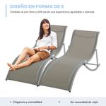 Pack de 2 tumbonas Talasia Outsunny plegables gris 63x165x61 cm