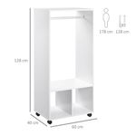 Armario-ropero-Adams-Homcom-con-barra---2-compartimentos-blanco-128x60x40-cm