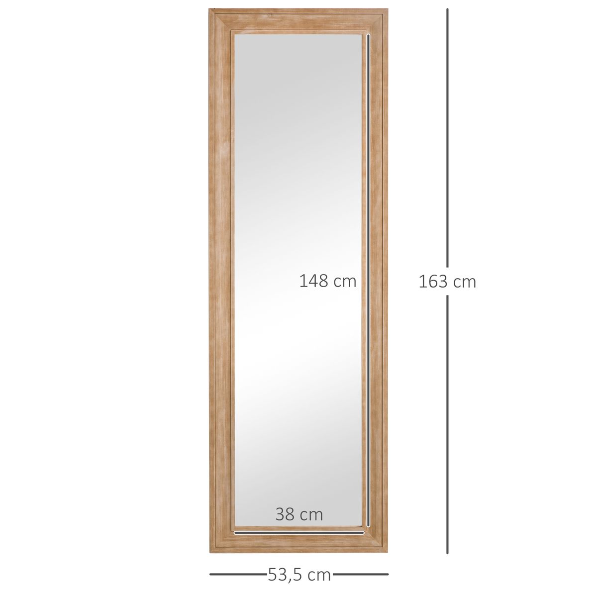 Espejo de pared Enford Homcom natural 163x53,5 cm