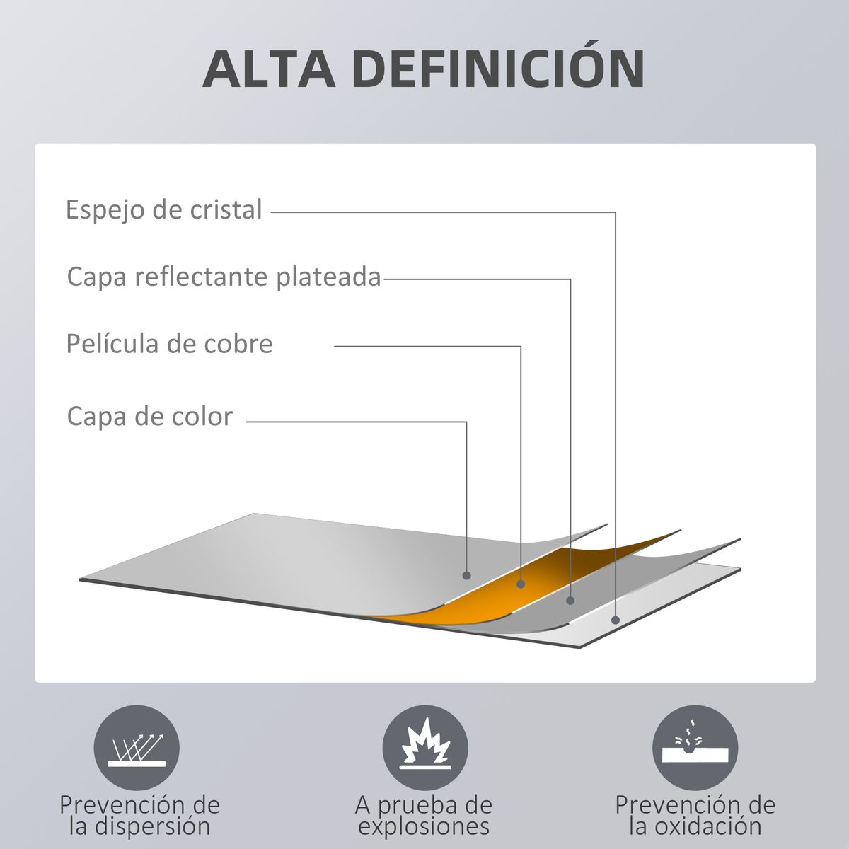 Espejo de pared Enford Homcom natural 163x53,5 cm