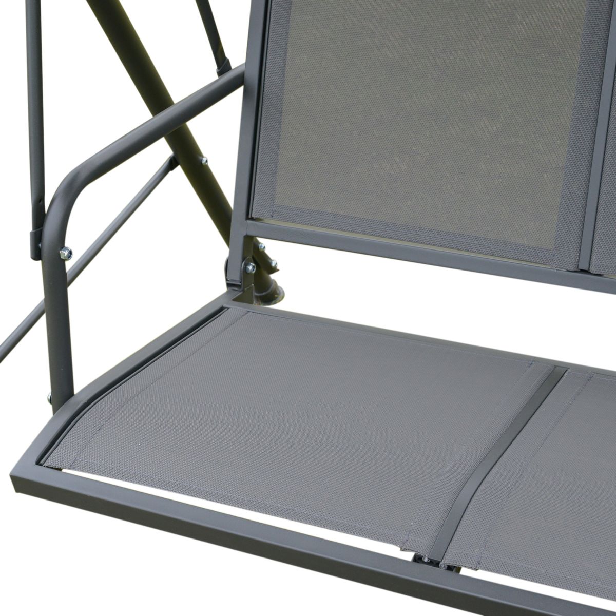 Columpio balancín Torre Outsunny 3 plazas toldo ajustable gris 159x175x118 cm