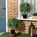 Pack de 2 arboles Overton Homcom imitación árbol de té verde 55 cm
