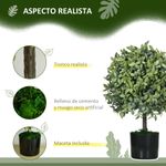 Pack de 2 arboles Overton Homcom imitación árbol de té verde 55 cm