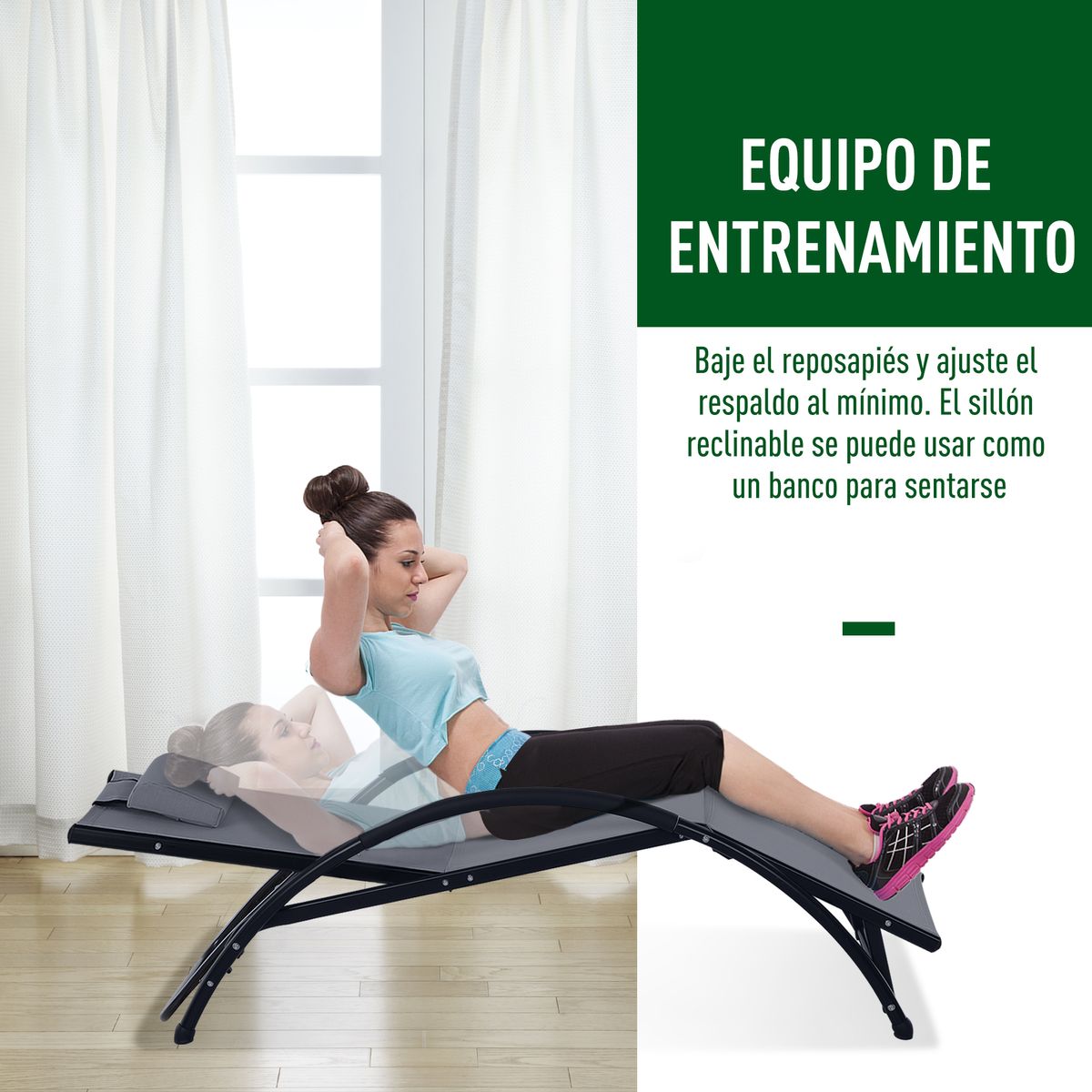 Tumbona Spa Outsunny respaldo ajustable gris 81x66x152 cm