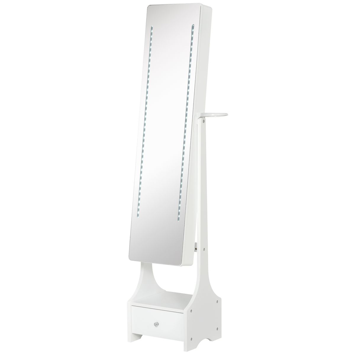 Espejo joyero Beyton Homcom ángulo ajustable blanco 158x37x30 cm