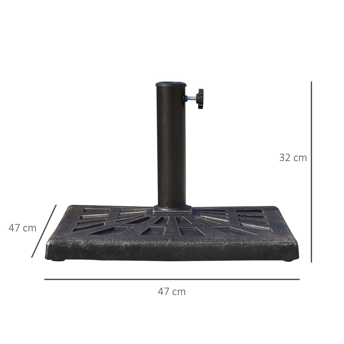 Pie de sombrilla Outsunny 15kg bronce negro 32x47x47 cm