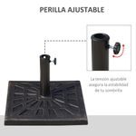 Pie de sombrilla Outsunny 15kg bronce negro 32x47x47 cm