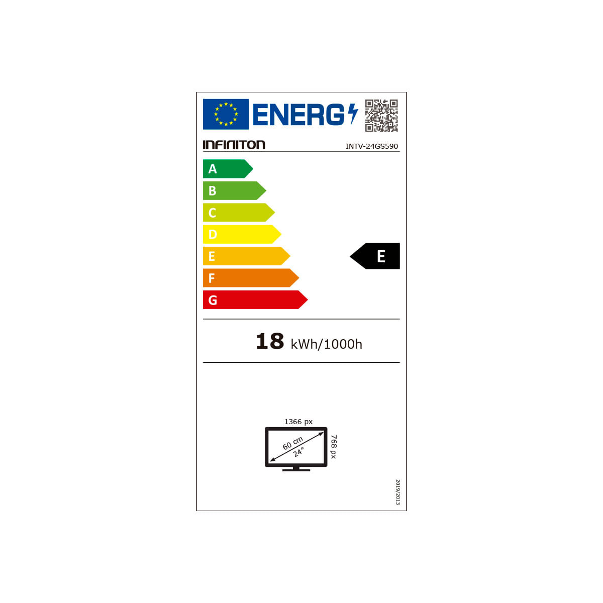 Televisor Smart TV Infiniton INTV-24GS590 LED 24’’ Android TV F negro eficiencia-energetica