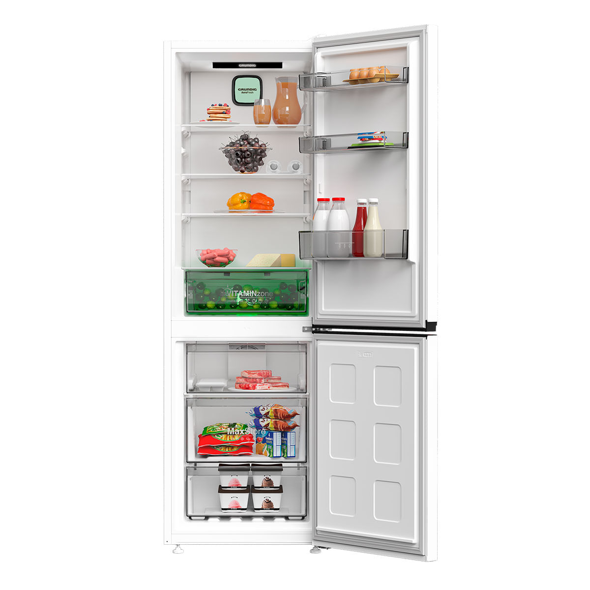 Frigorífico combi Grundig GKPN 46820 W Duo-Cooling No Frost 316L E blanco 186,5 cm 2