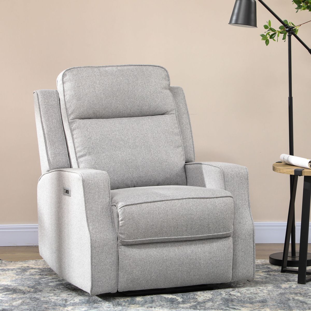 Sillón Relax Homcom reclinable con carga USB gris 104x84x92 cm