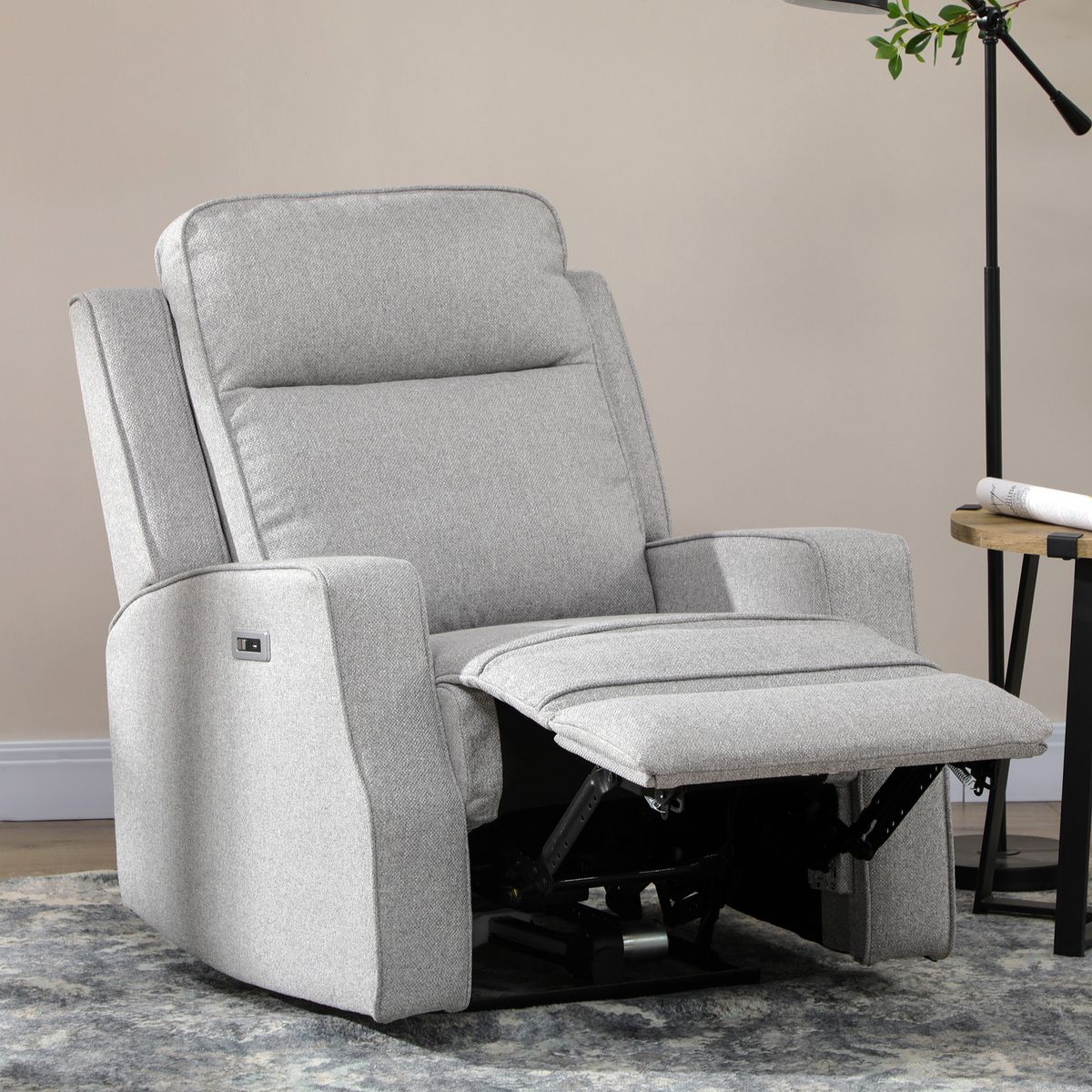 Sillón Relax Homcom reclinable con carga USB gris 104x84x92 cm