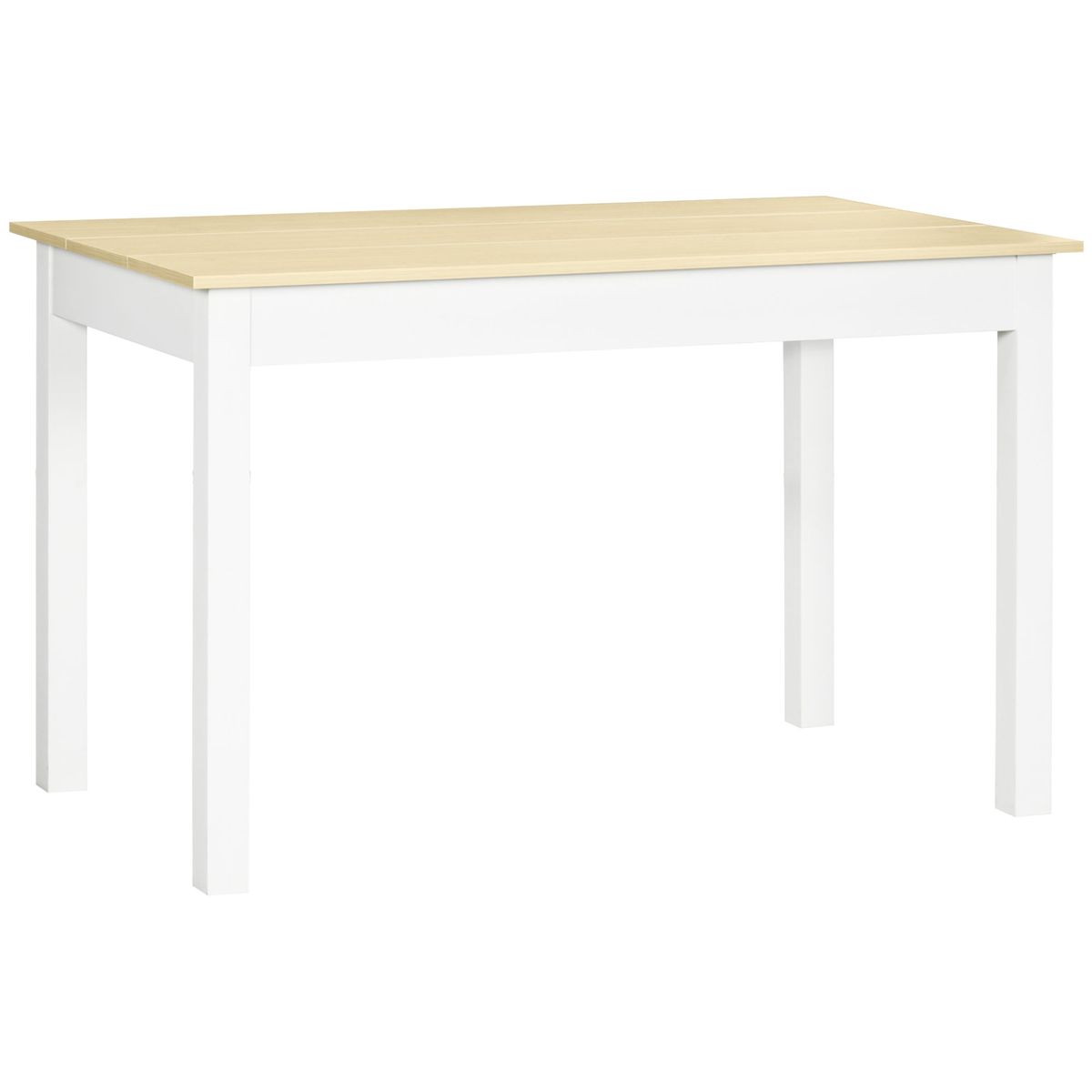 Mesa de comedor Coconut Homcom rectangular blanco/natural 75x119x70 cm 2