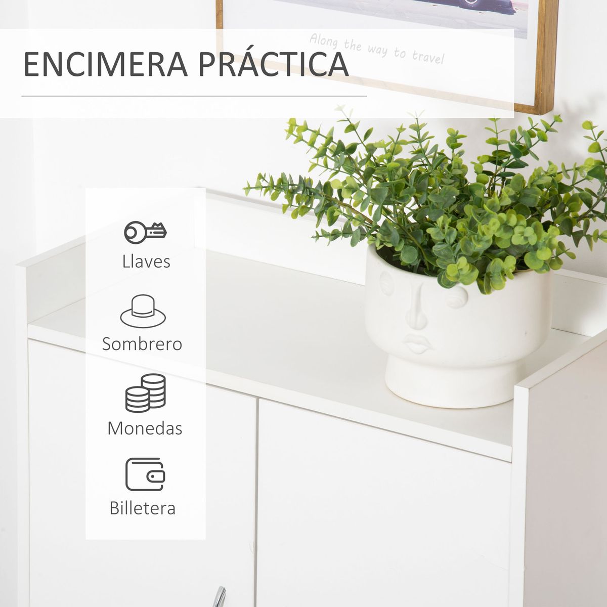 Armario auxiliar Norley 4 estantes blanco 92x60x30 cm