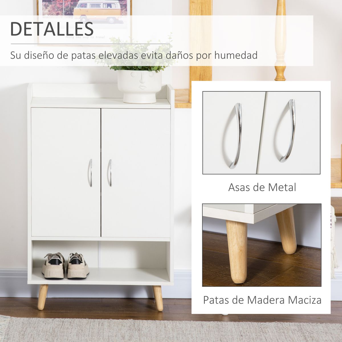 Armario auxiliar Norley 4 estantes blanco 92x60x30 cm