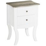 Mesita de noche Hayes Homcom 2 cajones blanco 64,5x46,5x32 cm
