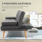Sofá cama Cotton Homcom 3 plazas respaldo ajustable gris oscuro 78x181x77 cm