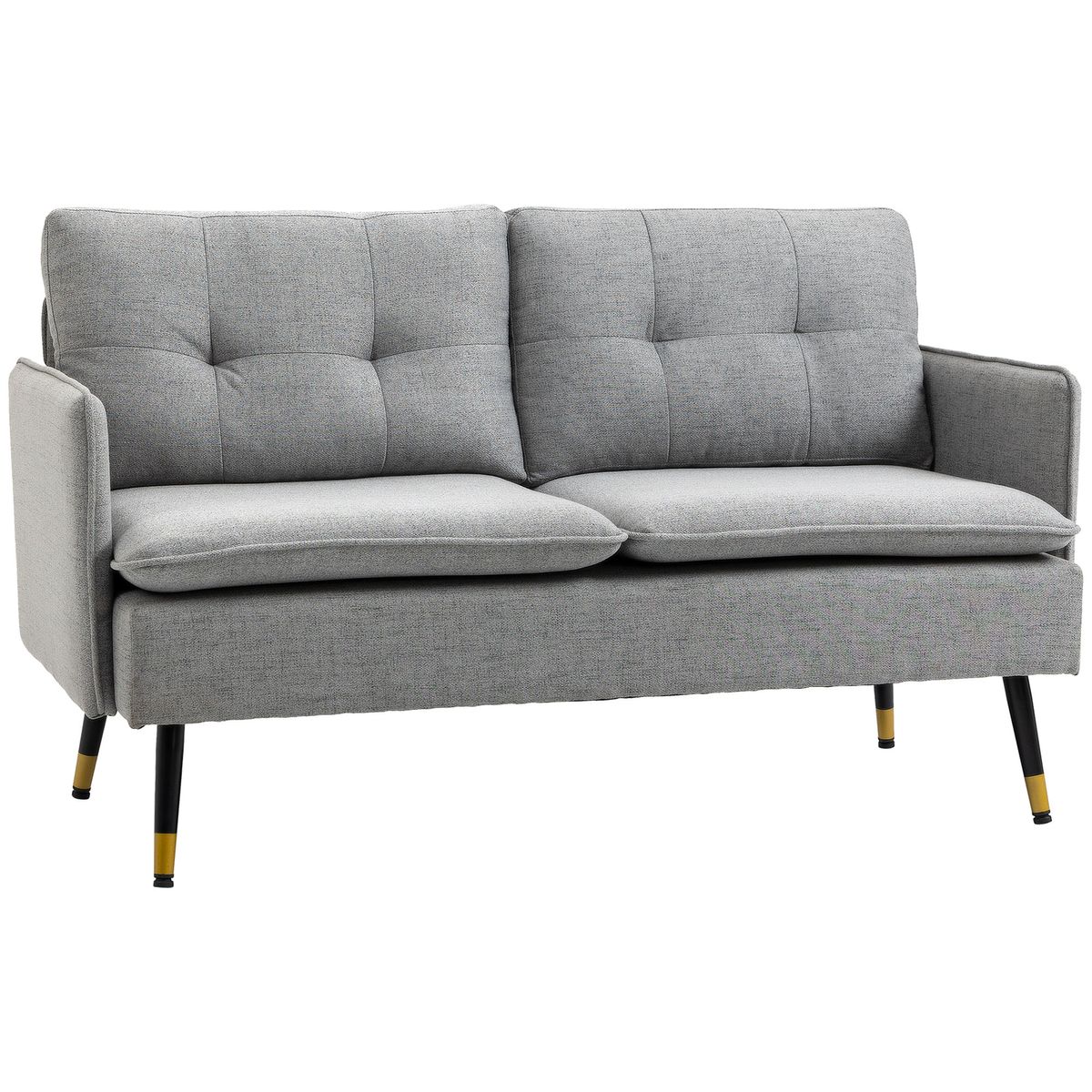 Sofá Harrow Homcom 2 plazas con 4 cojines gris 80x139x68 cm