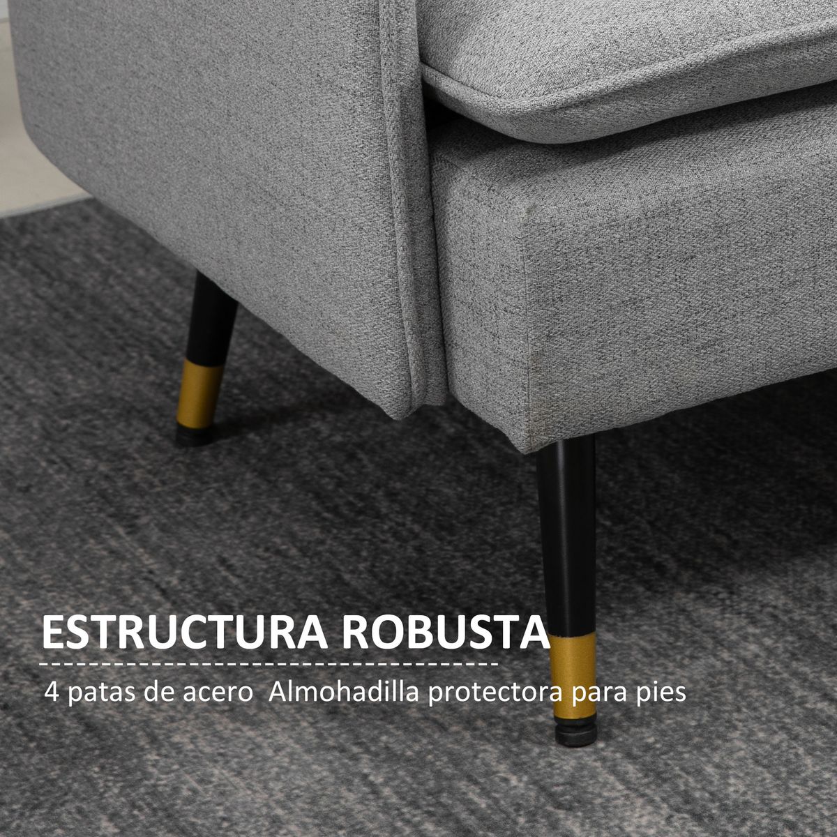 Sofá Harrow Homcom 2 plazas con 4 cojines gris 80x139x68 cm
