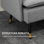 Sofá Harrow Homcom 2 plazas con 4 cojines gris 80x139x68 cm