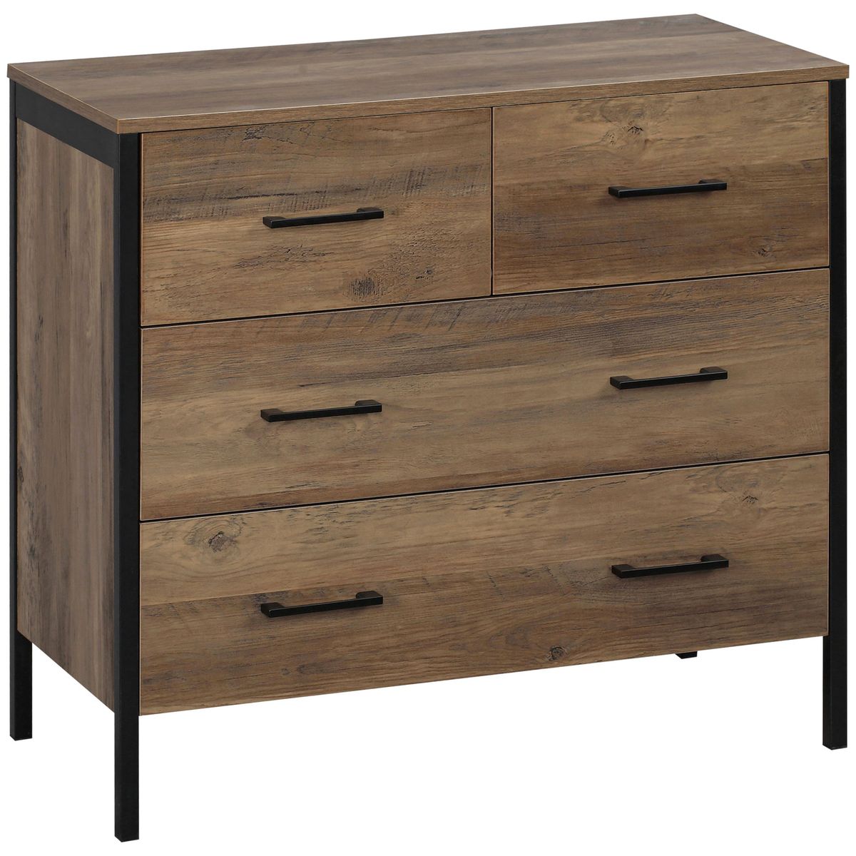 Cajonera Nowton Homcom 4 cajones marrón 75x80x40 cm